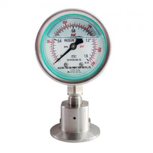 Stainless steel diaphragm shock proof pressure gauge y-100bfzmc