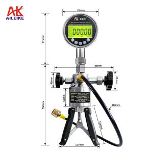 AILEIKE106SB Pompa Hidraulik Manual ALKC400HA1 Alat Ukur Tekanan Digital Maritim Rentang 0~200 bar