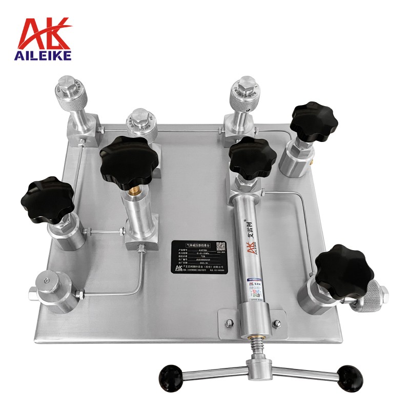 ALKT709 Katup Pengurang Tekanan Gas Kalibrasi Manual Nitrogen Oksigen Pompa Meja Uji Alat Pengukur Tekanan