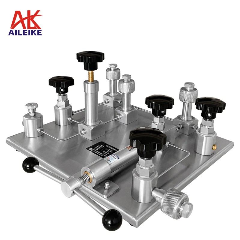 ALKT709 Katup Pengurang Tekanan Gas Kalibrasi Manual Nitrogen Oksigen Pompa Meja Uji Alat Pengukur Tekanan