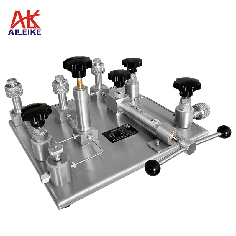 ALKT709 Katup Pengurang Tekanan Gas Kalibrasi Manual Nitrogen Oksigen Pompa Meja Uji Alat Pengukur Tekanan