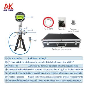 AILEIKE103SA -85~200KPa Calibrador de pressão marítimo Bomba de ar portátil Calibrador portátil Bomba manual
