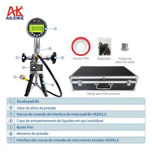 AILEIKE106SF 0~35MPa Calibrador de pressão marítimo Bomba de ar portátil Calibrador portátil Bomba manual
